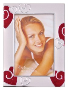 Ramka 15x20 metal, Heart red