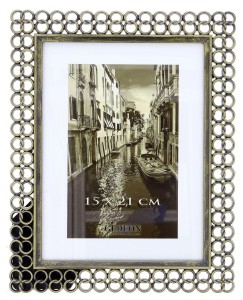 Ramka metalowa dekoracyjna 15x20cm RM1468G