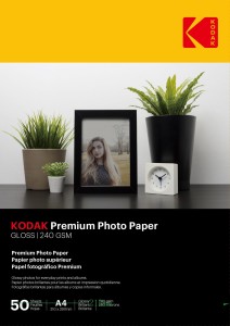Papier fotograficzny błyszczący Kodak Premium 240 g/m2 / A4 / 21x29,7cm / 50 szt / 740094