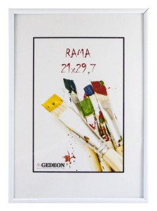 Ramka plastikowa 15x21  BB1521W biała szkło